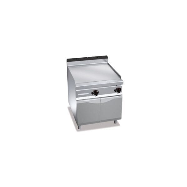 Plaque de cuisson gaz chromée 796 x 667 mm sur pieds