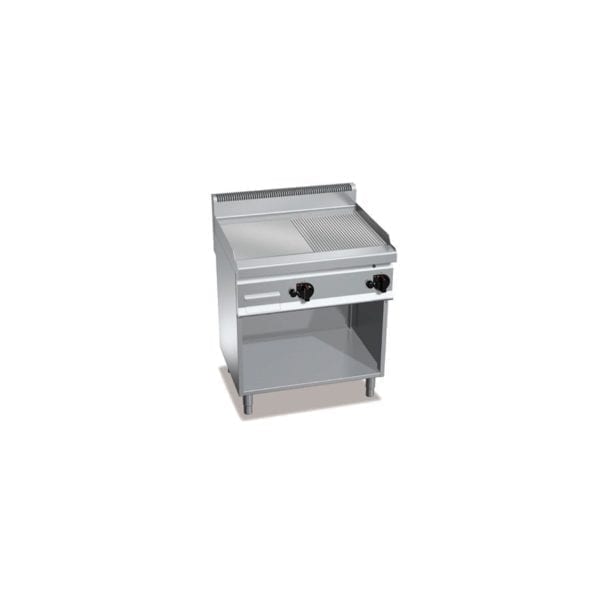 Plaque de cuisson gaz lisse et rainurée 795 x 500 mm sur pieds