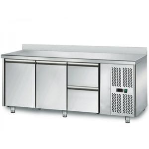 Table réfrigérée 700 / 2 portes + 2 tiroirs adossés