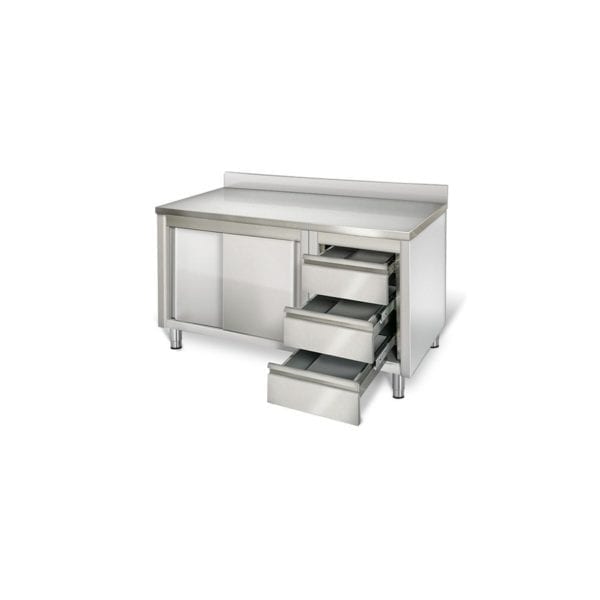 Armoire 700 adossée 1400 mm / 3 tiroirs Droite