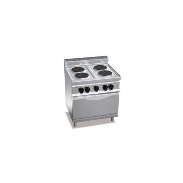 Cuisinière électrique 4 plaques rondes (10.4kW) sur four électrique (3kW)