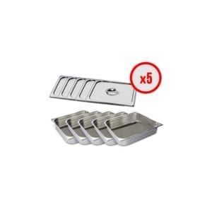 Pack X5 Bac Gastro GN 2/1 + Couvercle (prof. 150mm)