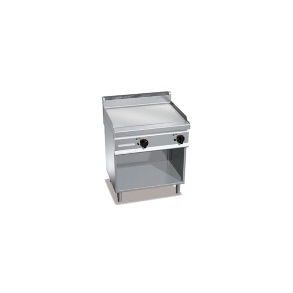 Plaque de cuisson électrique chromée 795 x 500 mm sur pieds