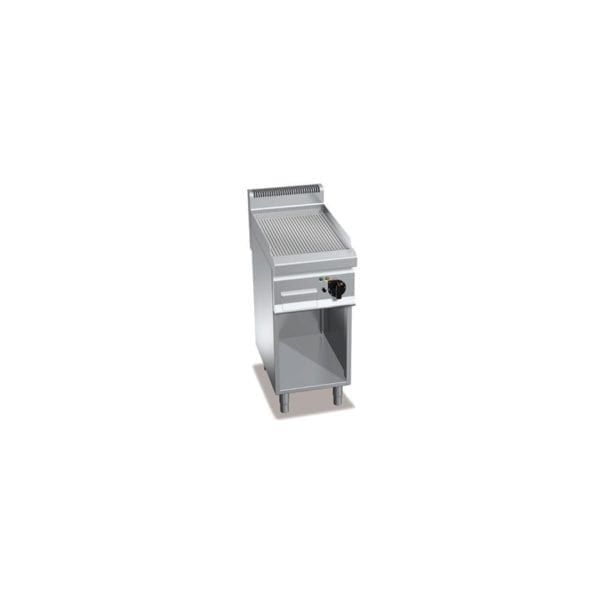 Plaque de cuisson électrique rainurée 395 x 500 mm sur pieds