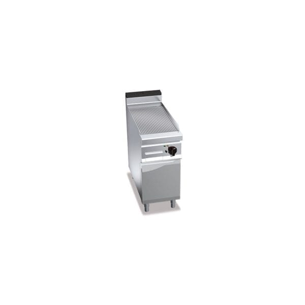 Plaque de cuisson électrique rainurée 396 x 667 mm sur pieds