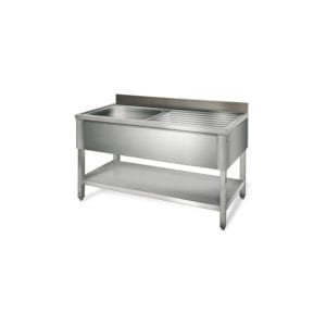 Table de rinçage égouttoir D / 1600 mm 1 évier prof.700