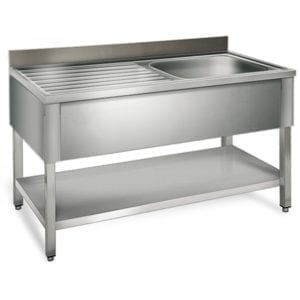 Table de rinçage égouttoir G / 1000 mm 1 évier prof.700