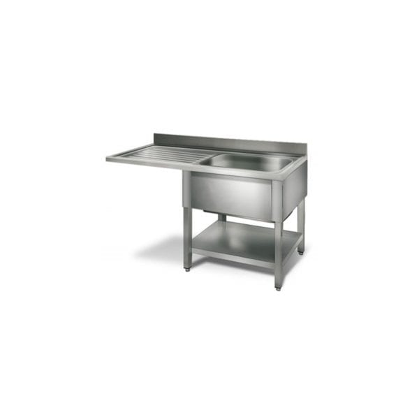 Table lave-vaisselle égouttoir G / 1200 mm 1 évier prof.600