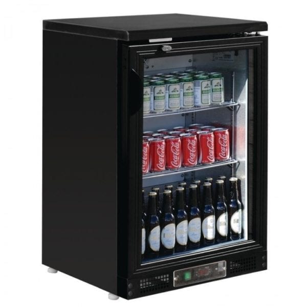 Arrière bar noir / 1 porte pivotante vitrée