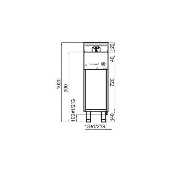 Friteuse gaz 8 litres (6.6kW) sur pieds – Image 4