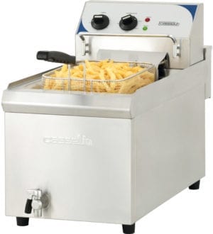 Friteuse électrique avec vanne de vidange 10 litres haut rendement 400v