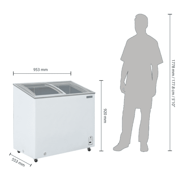 congelateur coffre vitré glace 200l – Image 2