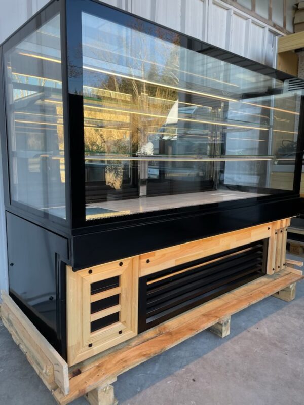 Vitrine de présentation moderne vitrage droit réfrigérée pour boulangerie / pâtisserie / snack – Image 4